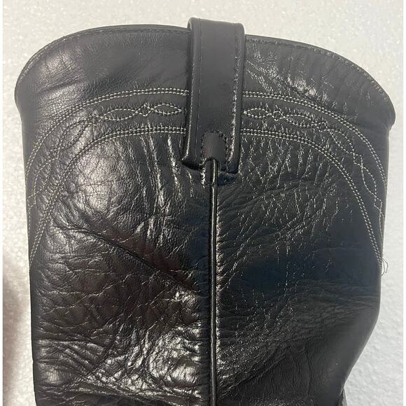 Exotic Dan Post Genuine Elephant Cowboy Boots Men's sz. 7 1/2D Grey and Black - Picture 6 of 8